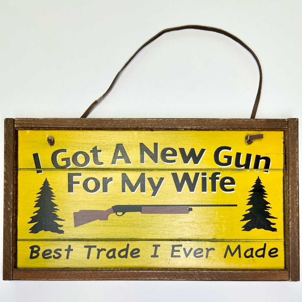 Man Cave Humorous Yellow Wooden Sign